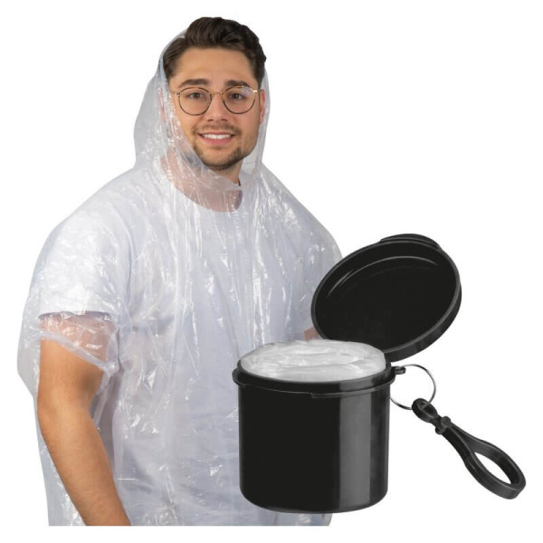 Rainponcho with portable can