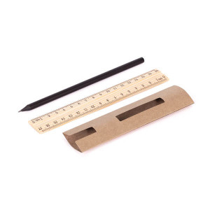 SIMPLE PENCIL set of pencil and ruler, beige - Reklamnepredmety