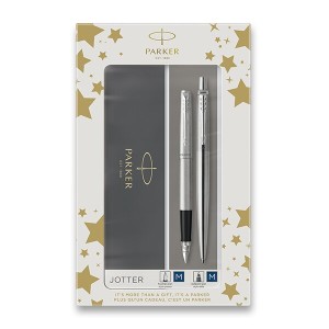 Parker Jotter Stainless Steel CT ballpoint pen and fountain pen set - Reklamnepredmety