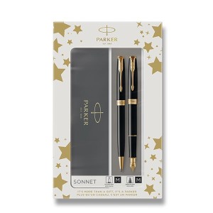 Parker Sonnet Black GT fountain pen and ballpoint pen set - Reklamnepredmety