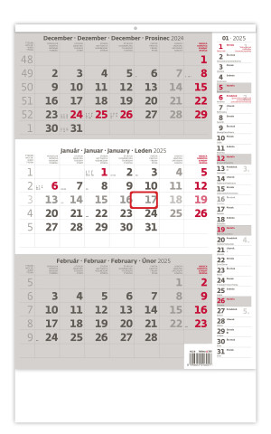 Three-month gray calendar with notes - Reklamnepredmety