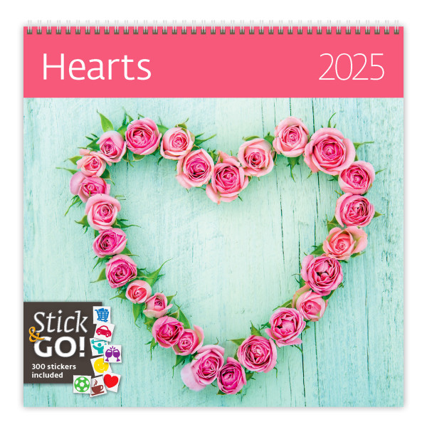 Hearts wall calendar