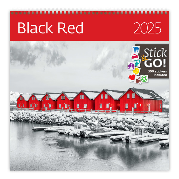 Wall calendar Black Red