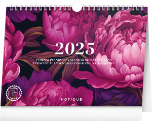 Peonies 2025 weekly planning calendar - Reklamnepredmety