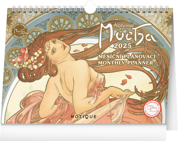 Alfons Mucha 2025 table calendar