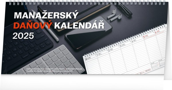 Desk calendar Management tax CZ 2025