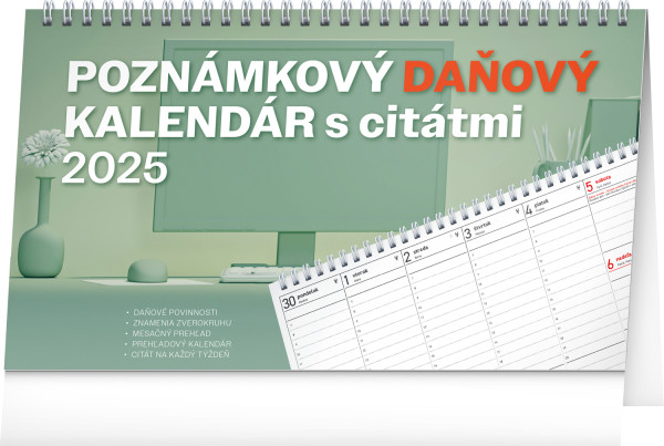 Tax memo desk calendar with quotes 2025