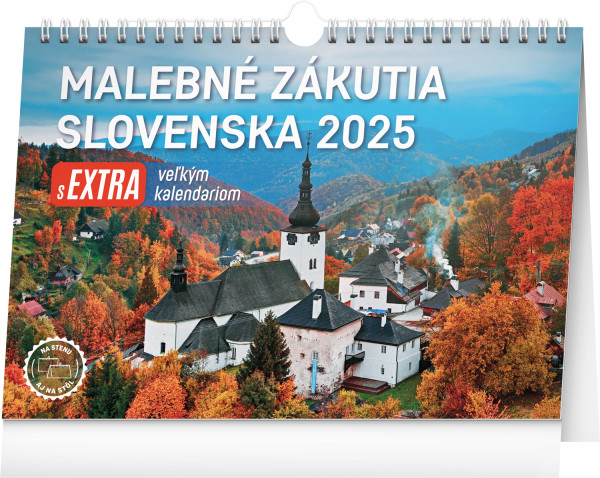 Table calendar Picturesque corners of Slovakia 2025 with an extra large calendar