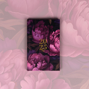 Weekly magnetic diary Purple flowers 2025 - Reklamnepredmety