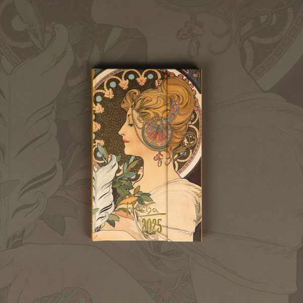 Alfons Mucha weekly magnetic diary 2025