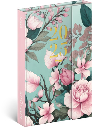 Weekly magnetic diary Pink flower 2025 - Reklamnepredmety