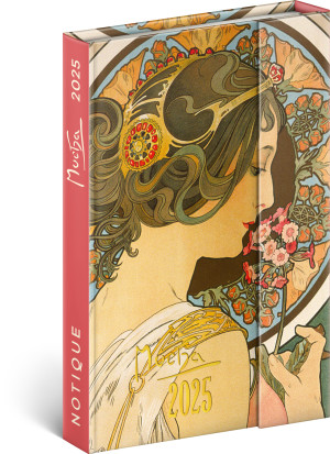 Alfons Mucha weekly magnetic diary 2025 - Reklamnepredmety