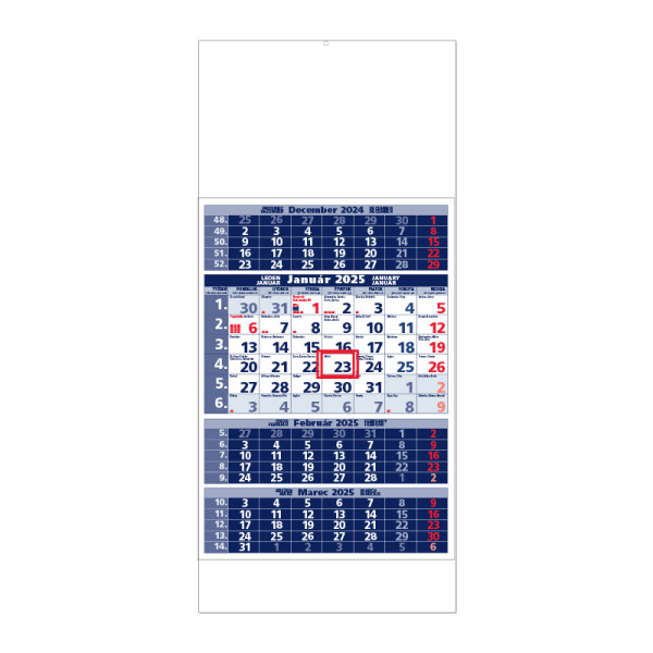 Planning calendar STANDARD 4M blue 2025