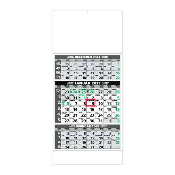 Planning calendar STANDARD 3M EKO 2025 - fig.