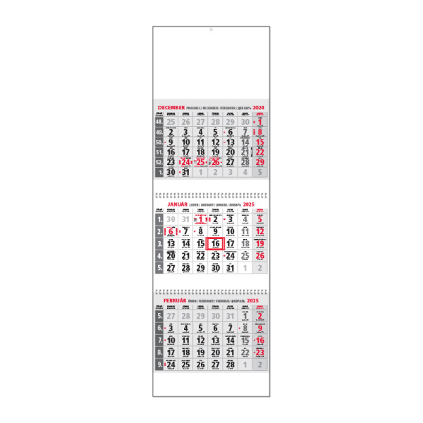 Planning calendar KLASIK 3M gray 2025