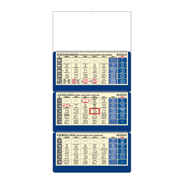 LUXUS 3M blue planning calendar with 2025 image