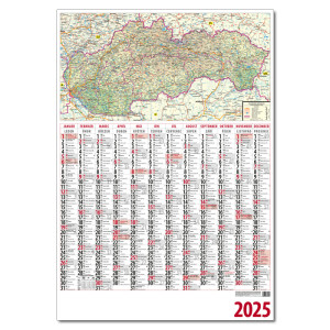 Planning calendar with 2025 map - Reklamnepredmety