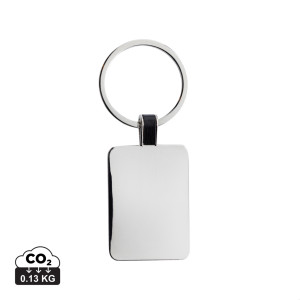 Square key ring from RCS recycled. zinc alloys - Reklamnepredmety