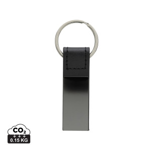 A luxury RCS recycled key ring. PU and zinc alloys - Reklamnepredmety