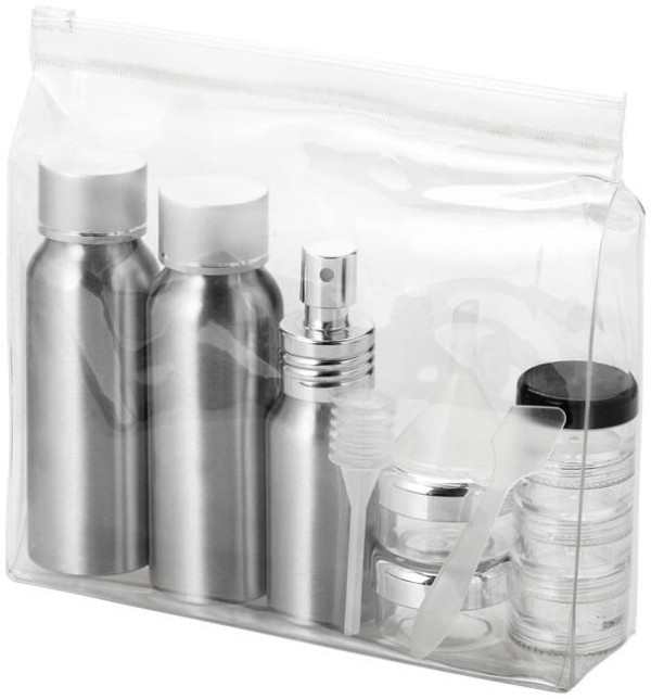 Frankfurt airline approved alu travel bottle set