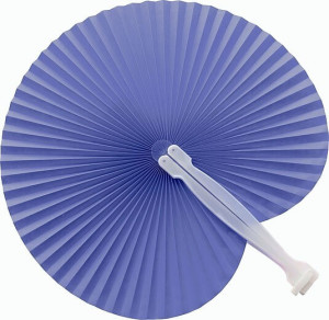 Paper hand held fan with plastic handle - Reklamnepredmety
